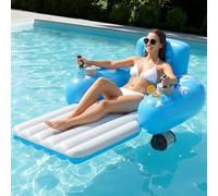 HopeRock Rechargeable Motorized Pool Float - Inflatable Pool Lounger with Dual Motors & 2 Storage Compartments, Electric Water Lounger Floats for Adults, Pool Raft Holds up to250lb, Pool Toys Adults