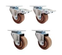 HOPES 3 inch Heavy Duty Hi-Temp Resistant Glass FiIled Nylon Casters, Industrial Caster Wheel for Commercial Kitchen, Bakery,Workdesk- 2 Brake 2 Swivel (1800lbs)