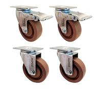 HOPES 4 inch Heavy Duty Hi-Temp Resistant Glass FiIled Nylon Casters, Industrial Caster Wheel for Commercial Kitchen, Bakery,Workdesk- 2 Brake 2 Swivel (2400lbs)