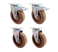 HOPES 5 inch Heavy Duty Hi-Temp Resistant Glass FiIled Nylon Casters, Industrial Caster Wheel for Commercial Kitchen, Bakery,Workdesk- 2 Brake 2 Swivel (2800lbs)