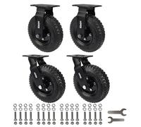 HOPES Pneumatic Casters Set of 4,Heavy Duty Rubber Casters for Utility Cart, Workbench, Hotel Trolley, Housekeeping Cart, Dolly cart (2 Swivel & 2 Rigid, 8 inch 1320 LBS)