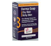 Hope's Relief Derma Soap Bar for Dry Sensitive Skin, 105g Unscented Cleansing Bar with Triple Oat Complex and Triple Ceramides, Dermatologist Tested, Phthalates Free and No SLS