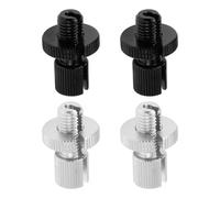 HOPESPANNER 4 Pcs M10 Motorcycle Clutch Brake Cable Adjuster Screw Aluminum Alloy Brake Clutch Line Adjusting Bolt for Motorbike Scooter Black Silver Tone