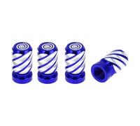 HOPESPANNER Tire Valve Stem Caps Decorative Blue Spiral Pattern Tyre Valve Dust Covers 7x22mm Aluminum Alloy 4 Pcs