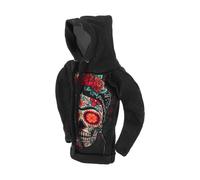 HOPESPANNER Universal 11x15.5cm/4.33"x6.1" Gear Shift Knob Cover Decoration Stick Shifting Handle Protector Polyester 1 Pc Skeleton Hoodie Style Flower Black