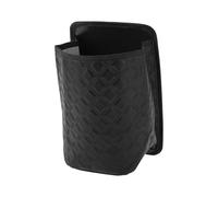 HOPESPANNER Universal 6.7" Length 4.3" Width 9.8" Height Car Trash Can Hanging Trash Bin Faux Leather 1 Pc with Lanyard Black