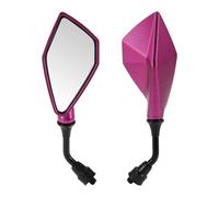 HOPESPANNER Universal Motorcycle Rear View Mirrors Adjustable Bar End Side Mirrors Mount Iron Plastic 1 Set Purple M10x1.25 Polygonal Shape