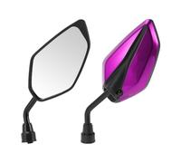 HOPESPANNER Universal Motorcycle Rear View Mirrors Adjustable Bar End Side Mirrors Mount Iron Plastic 1 Set Purple M10 Leaf Shape