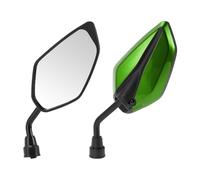 HOPESPANNER Universal Motorcycle Rear View Mirrors Adjustable Bar End Side Mirrors Mount Iron Plastic 1 Set Green M10 Leaf Shape