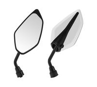 HOPESPANNER Universal Motorcycle Rear View Mirrors Adjustable Bar End Side Mirrors Mount Iron Plastic 1 Set White M10 Leaf Shape