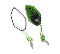HOPESPANNER Universal Motorcycle Rear View Mirrors Adjustable Side Rearview Mirror Aluminum Alloy 1 Set Black Green M8/M10 Polygonal Shape