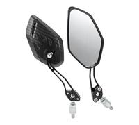 HOPESPANNER Universal Motorcycle Rear View Mirrors Adjustable Side Rearview Mirror Aluminum Alloy 1 Set Black Carbon Fiber Black M8/M10 Polygonal Shape