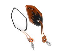 HOPESPANNER Universal Motorcycle Rear View Mirrors Adjustable Side Rearview Mirror Aluminum Alloy 1 Set Black Orange M8/M10 Polygonal Shape