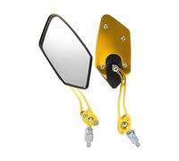 HOPESPANNER Universal Motorcycle Rear View Mirrors Adjustable Side Rearview Mirror Aluminum Alloy Plastic 1 Set Gold Tone M8/M10 Polygonal Shape