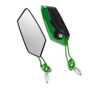 HOPESPANNER Universal Motorcycle Rear View Mirrors Adjustable Side Rearview Mirror Aluminum Alloy Plastic 1 Set Black Green M8/M10 Polygonal Shape