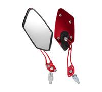 HOPESPANNER Universal Motorcycle Rear View Mirrors Adjustable Side Rearview Mirror Aluminum Alloy Plastic 1 Set Red M8/M10 Polygonal Shape