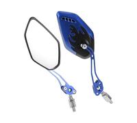 HOPESPANNER Universal Motorcycle Rear View Mirrors Adjustable Side Rearview Mirror Aluminum Alloy Plastic 1set Black Blue M8/M10 Polygonal Shape