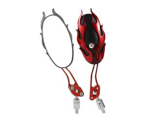 HOPESPANNER Universal Motorcycle Rear View Mirrors Adjustable Side Rearview Mirror Aluminum Alloy Plastic 1 Set Red M8/M10 Oval Shape