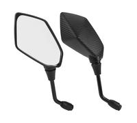 HOPESPANNER Universal Motorcycle Rear View Mirrors Adjustable Side Rearview Mirror Aluminum Plastic 1 Set Carbon Fiber Pattern Black M8 Prismatic Shape
