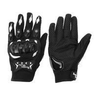 HOPESPANNER XXL Motorcycle Gloves Breathable Full Finger Gloves Nylon Outdoor Gloves Black White 1 Pair