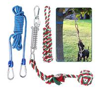 HOPET Dog Outdoor Bungee Solo Hanging Toy, Tether Tug of War Toys for Pitbull Small Large Aggressive Chewers Dogs to Exercise, Durable Interactive Tug Toy, Dog Rope Toys