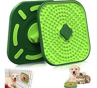HOPET Licking Mat for Dogs Crate, 7.1'' Large Size Lick Mats Interaction with Dogs, Treats Boredom & Reducing Dog Anxiety, Soft Safe Secures to Crate Peanut Butter Pad Training, Green