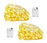 Hopexy 2 Pack 15M 150 LEDs Fairy Lights Battery Operated, Waterproof Battery Powered Hanging Copper Wire String Light fo rMother's Day, Wedding, Party for Indoor and Outdoor Decorations (Warm White)