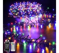 Hopexy Cluster Christmas Lights Outdoor, 9m 600LEDs Xmas Tree Fairy Lights Mains Powered with 8 Modes/Timer, Waterproof Multicolour String Lights Plug in for Garland Outside Indoor Decorations