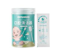 Hopeyhfm 30Pcs Disposable Infant Toothbrush Cleaner, Gauze Gum Cleaner, Oral Cleaning Stick, with Paper Handle, Infant Dental Care from 0 to 24 Months (Style 3)