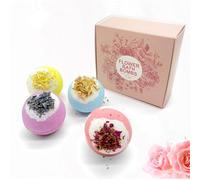 Hopeyhfm Bath Bombs, Organic Natural Handmade Aroma Pure Essential Oil Bubble Bath Balls, with Surprise Crystal Toys Inside, Birthday Gift idea for Her, Women, Men, Kids and Teen Girls (Style 1)