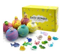 Hopeyhfm Bath Bombs, Organic Natural Handmade Aroma Pure Essential Oil Bubble Bath Balls, with Surprise Crystal Toys Inside, Birthday Gift idea for Her, Women, Men, Kids and Teen Girls (Style 3)