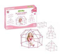Hopeyhfm Kids Fort Building Kits, Kids Construction Toys for Age 5-10, DIY Den Building Kit for Boys & Girls, STEM Building Toys, Outdoor Play House Garden Built Playhouse Equipment (Style 2)