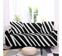Hopfen Sofa Cover Black White Zebra Sofa Covers Stretch Spandex Sofa Slipcovers Universal Settee Covers Washable Sofa Covers 4 Seater Adjustable Sofa Protectors from Pets Easy Fit Couch Cover