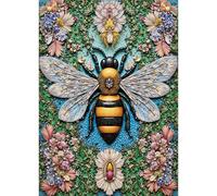 Hopgo 1000 Piece Jigsaw Puzzle for Adults - Gem Bee & Blossoming Puzzle 1000 Pieces, Vivid Printed Jewelry Artwork Insect Puzzles Aesthetic Challenging,Home Decor & Gift Idea,70 * 50
