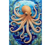Hopgo Jigsaw Puzzle 1000 Piece for Adult,Beaded Octopus Puzzle, Ocean Art Challenging Puzzles Educational Games, Frameable Gift for Adults & Teens,70 * 50cm