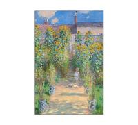 HOPHEMA Claude Monet Art Painting The Artist's Garden at Vetheuil Poster Print Canvas Wall Art Decorative Painting (12x18inch(30x45cm),No Framed)