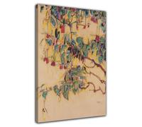 HOPHEMA Egon Schiele Gemälde Sonnenbaum Poster Vintage Klassisch Minimalistisch Botanischer Blumendruck Leinwand Wandkunst Dekor Bild (20x30cm-Gerahmt)