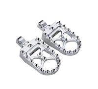 Hopider CNC Wide Foot Pegs 360° Roating MX Chopper Bobber Style for harley Dyna Sportster Fatboy Iron 883,Silver