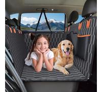 Hopidogie Back Seat Extender for Dogs, Detachable Hard Bottom Dog Car Seat Cover Supports 330lb, Nonslip Waterproof Bench Cover for Pets, Doggie Hammock for Car Truck SUVs