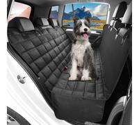 Hopidogie Dog Car Seat Cover 4-in-1, 100% Waterproof Dog Hammock for Car Back Seat, Scratchproof Nonslip Back Bench Cover for Pets Machine W