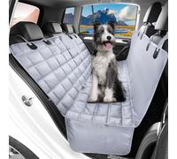 Hopidogie Dog Car Seat Cover 4-in-1, 100% Waterproof Dog Hammock for Car Back Seat, Scratchproof Nonslip Back Bench Cover for Pets Machine Washable Durable Universal fits Trucks SUV Grey