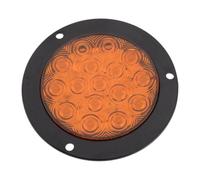 Hoping Amber 16 LED 4 Inch Round Trailer Caravan Tail Stop Brake Turn Light 12 Volt To 24 Volt Compatible With Trailer Caravan