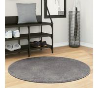 hopkins 100cm polyester round non-slip washable rug - anthracite