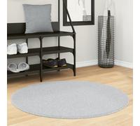 hopkins 100cm polyester round non-slip washable rug - grey