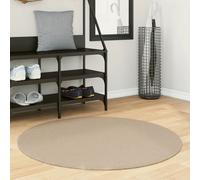 hopkins 100cm polyester round non-slip washable rug - sand