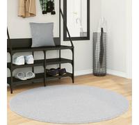 hopkins 120cm polyester round non-slip washable rug - grey