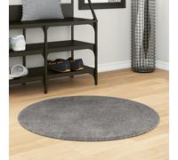 hopkins 80cm polyester round non-slip washable rug - anthracite