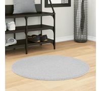 hopkins 80cm polyester round non-slip washable rug - grey