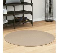 hopkins 80cm polyester round non-slip washable rug - sand