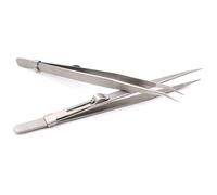 HOPLEX 2PCS Precision Tweezers, Model Hobby Making Tools, Upgraded Bent and Straight Flat Tip Stainless Steel Tweezers for Gundam, Scale Military Model, 3D Resin Parts, Electronics, Sodlering, DIY